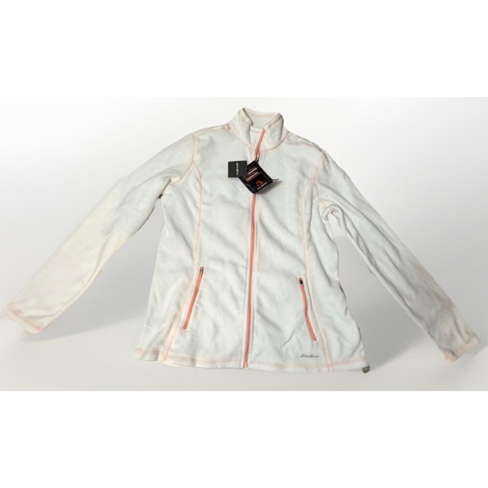 Eddie Bauer Women’s TXL Polar Tech Fleece Pullover White 1/4 Zipper